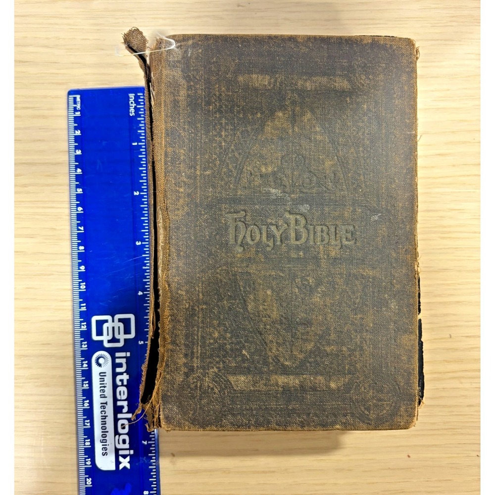 Antique Holy Bible KJV Pocket Edition Cloth Bound Detached Cover Religious